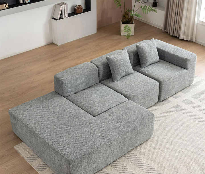 Sofá modular seccional de compresión completa para sala de estar