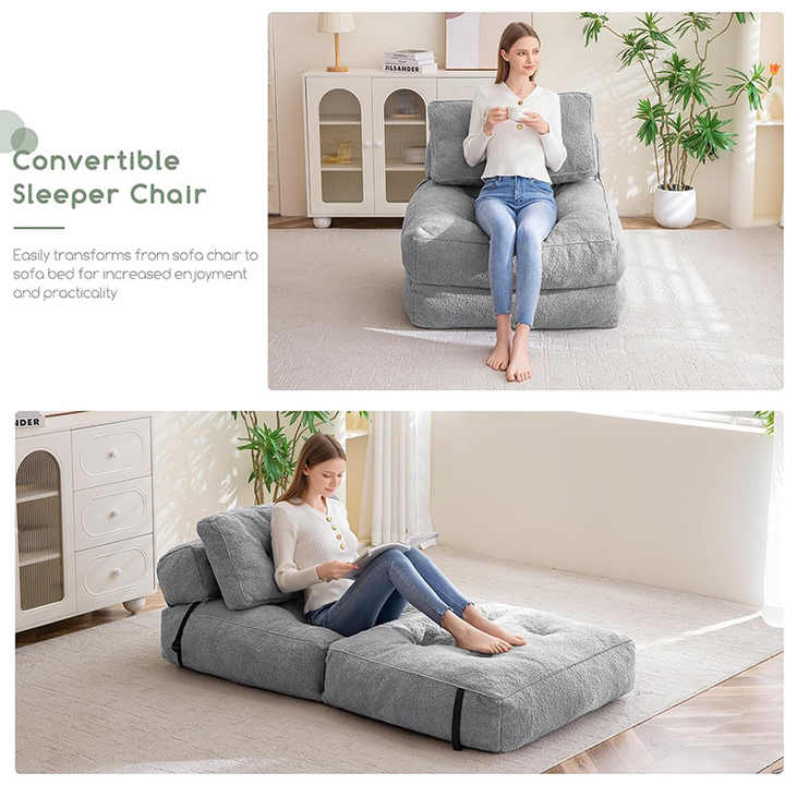 Chaise longue reclinable sin brazos para relajarse