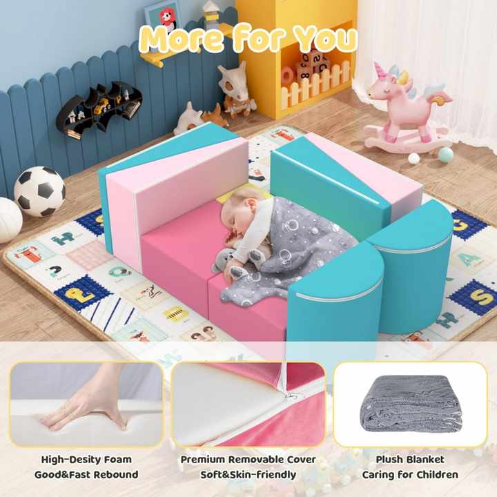 12 bloques de construcción de espuma suave para niños con bloques de color
