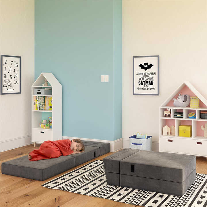 Sofá plegable modular convertible 3 en 1 para niños - Colchón de espuma comprimida