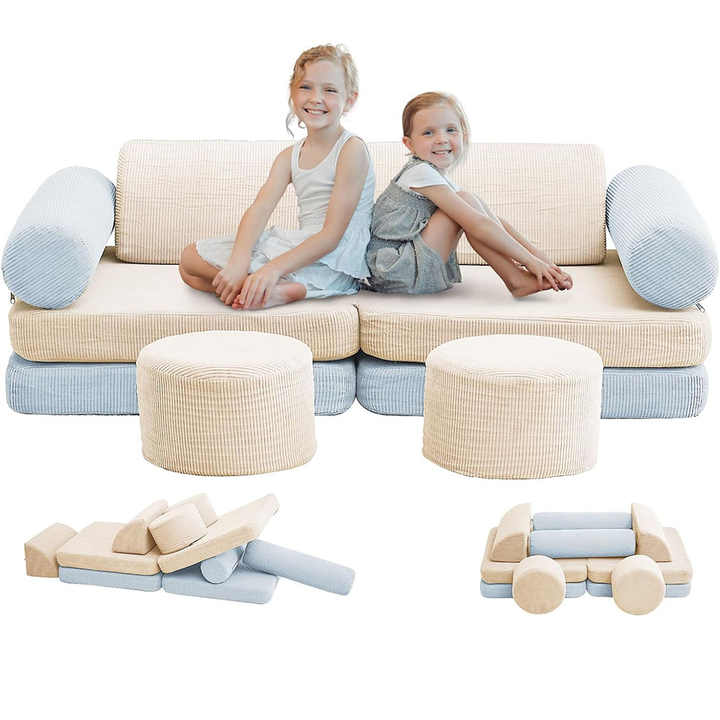 10 bloques modulares suaves para sofá y sala de juegos para niños
