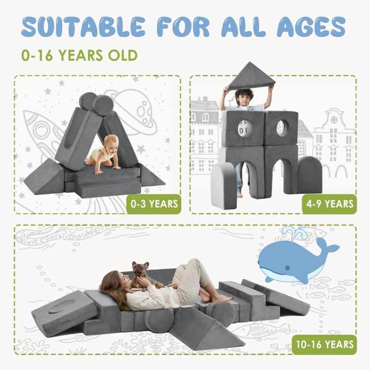 22 bloques modulares de espuma combinados - Más de 1000 ideas creativas de bricolaje