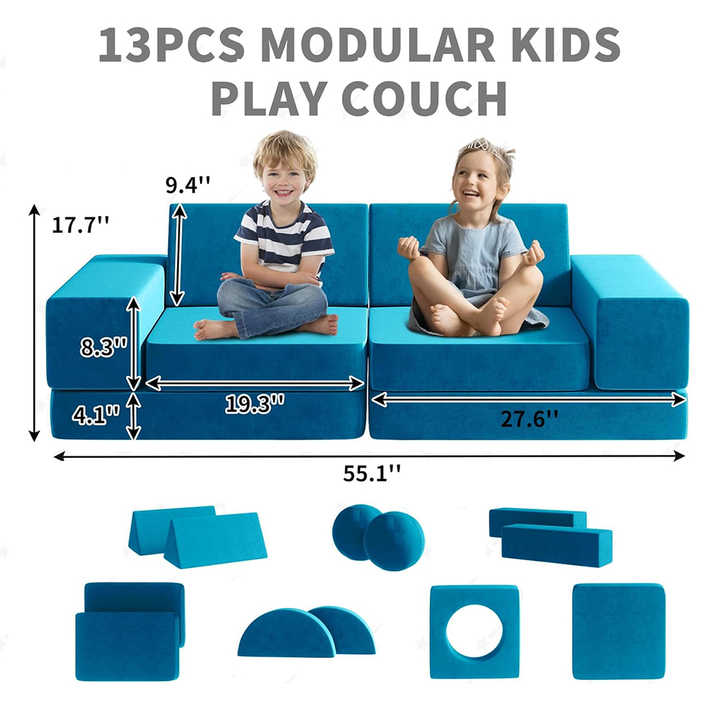 Sofá modular componible para niños pequeños, 12 piezas, para sala de juegos infantil