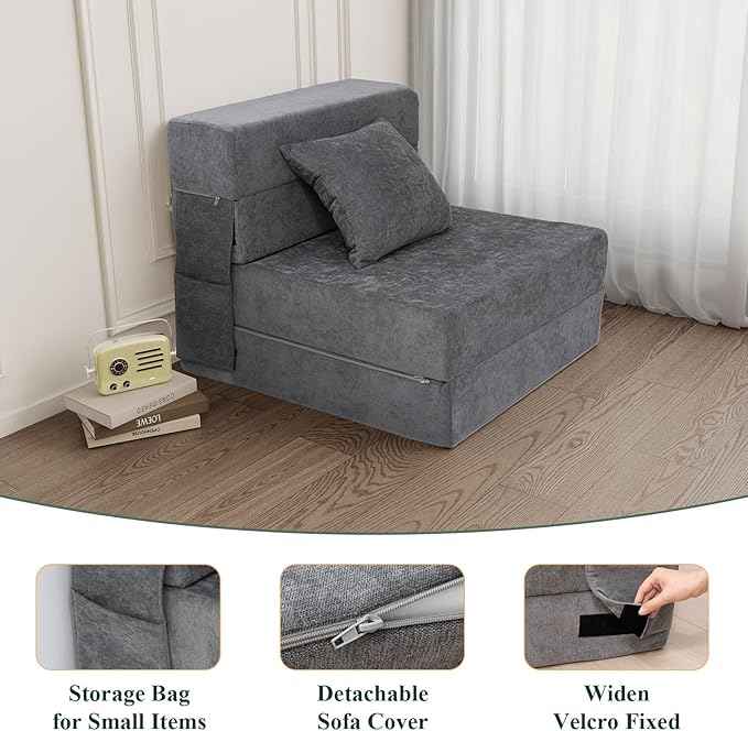 Sofá plegable comprimido para niños pequeños y colchón cama