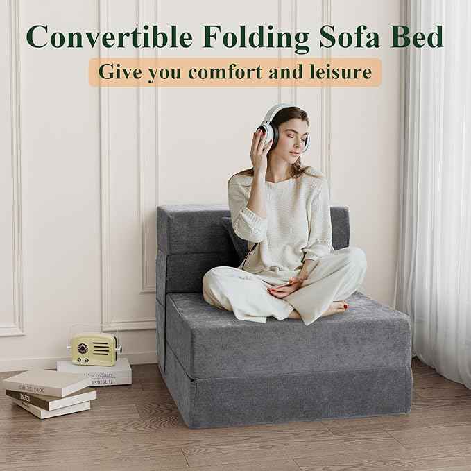 Sofá plegable comprimido para niños pequeños y colchón cama