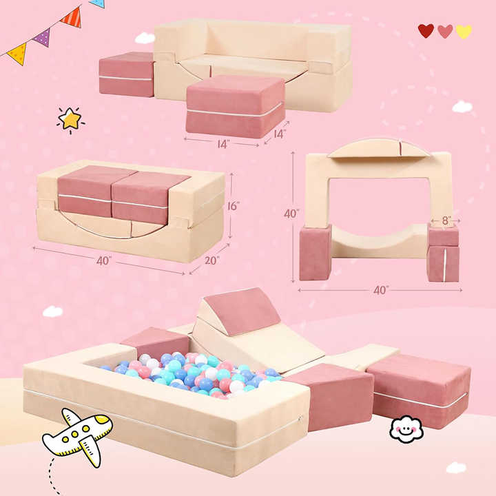 Sofá reclinable relajante para niños - Cubos de juego de espuma para niños pequeños
