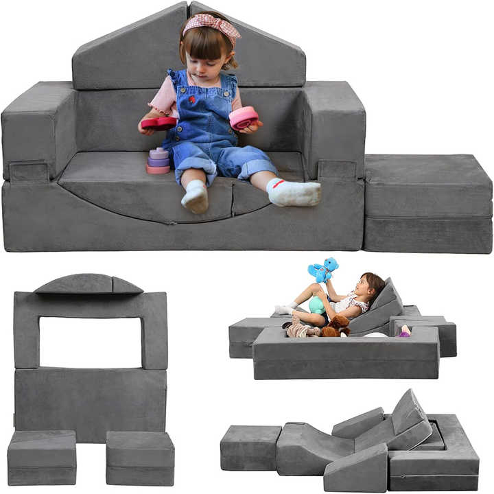 Sofá reclinable relajante para niños - Cubos de juego de espuma para niños pequeños