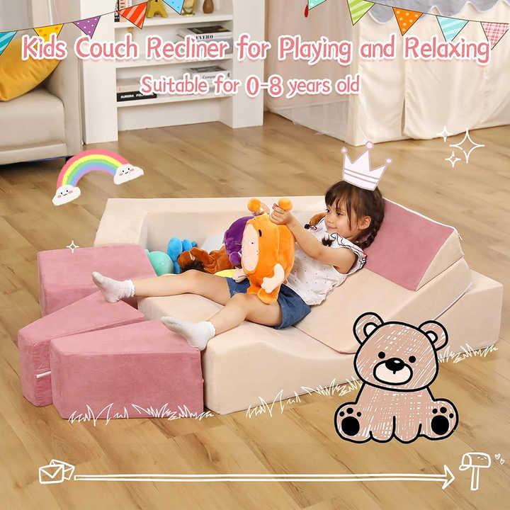 Sofá reclinable relajante para niños - Cubos de juego de espuma para niños pequeños