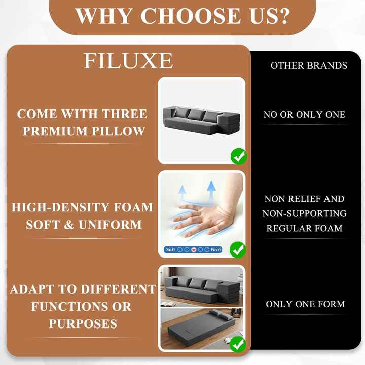 Sofá cama convertible y futón personalizado con espuma comprimida de alta densidad