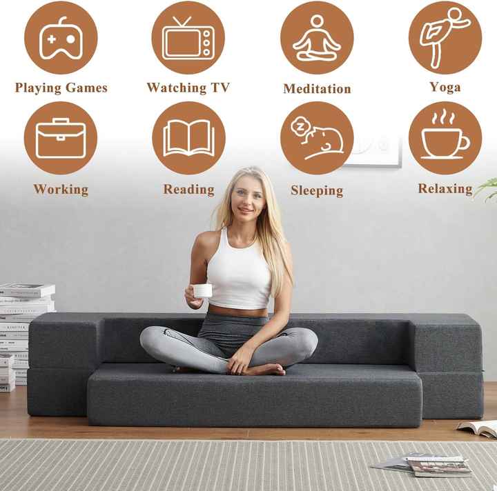 Sofá cama convertible y futón personalizado con espuma comprimida de alta densidad