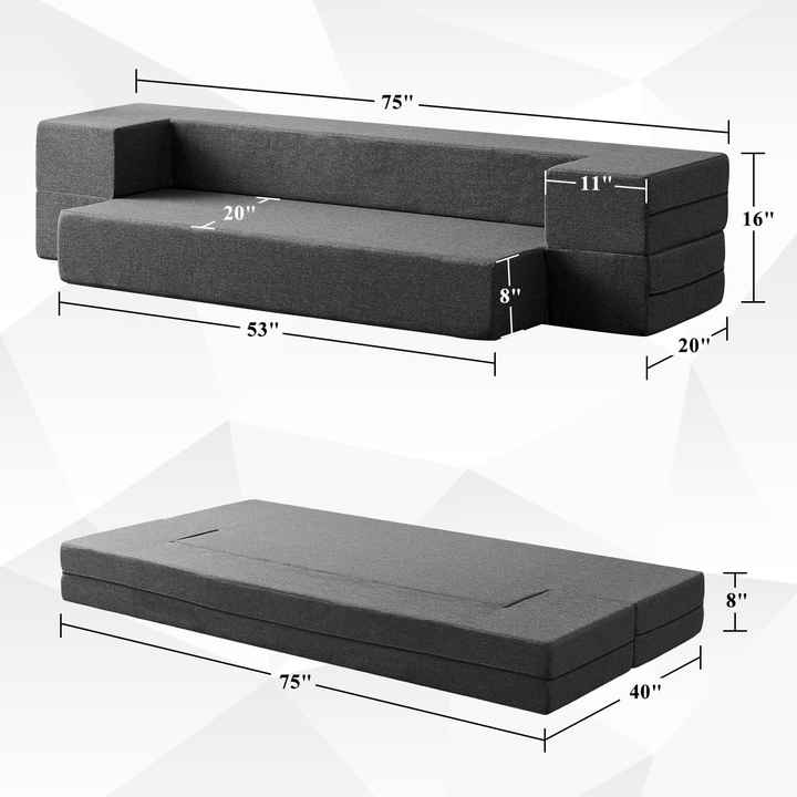 Sofá cama convertible y futón personalizado con espuma comprimida de alta densidad