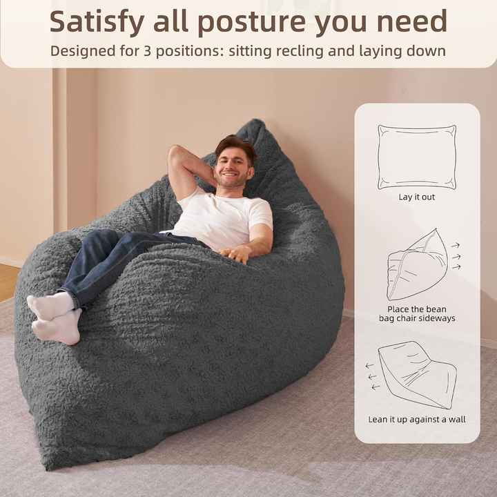 Sofá cama reclinable de espuma extragrande, puf perezoso