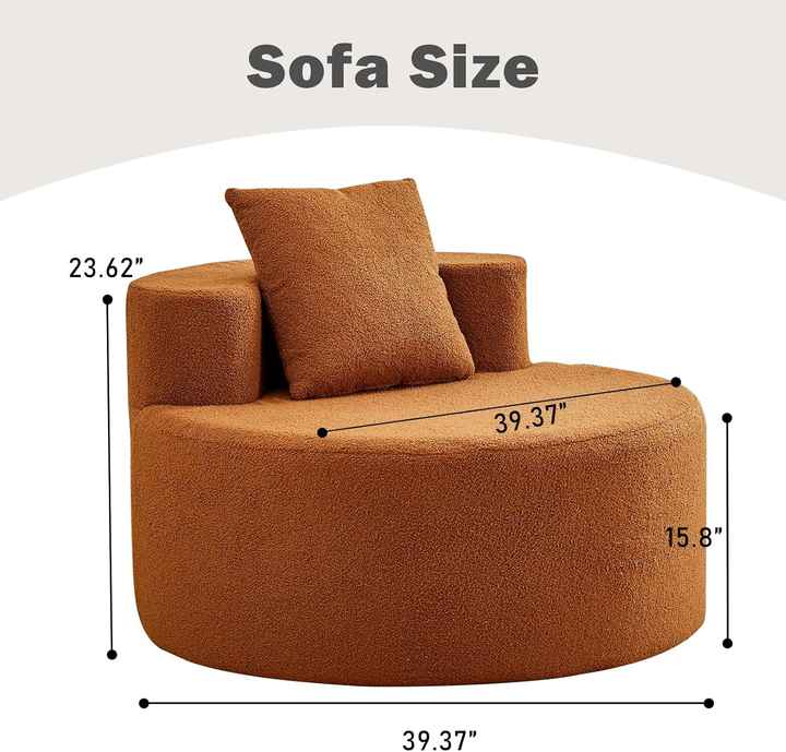 Sofá chaise longue redondo y cómodo con paquete enrollable comprimido