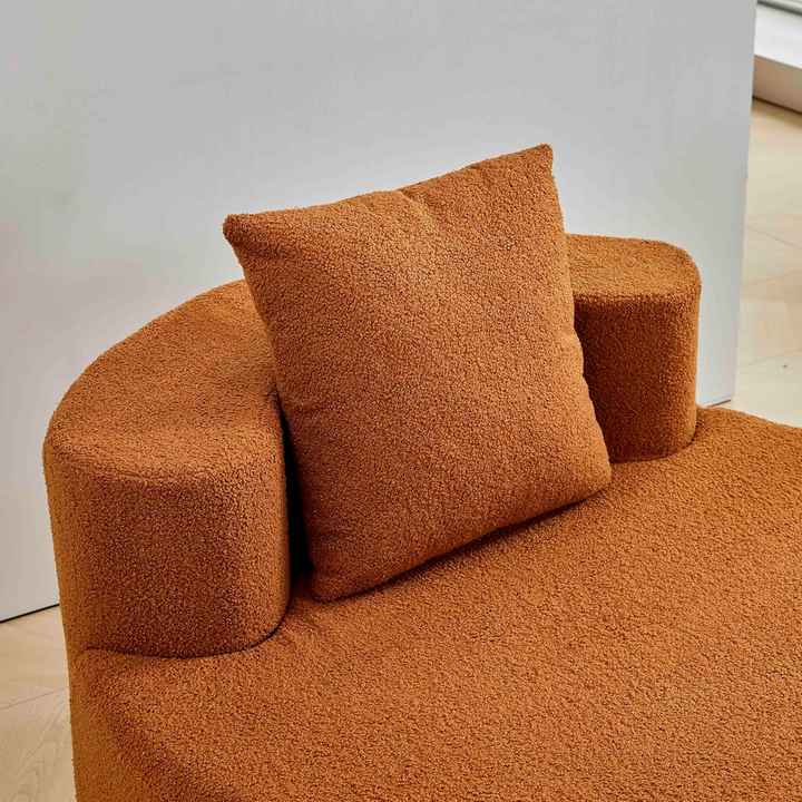 Sofá chaise longue redondo y cómodo con paquete enrollable comprimido