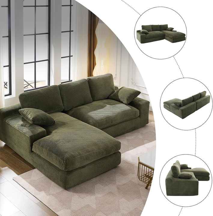 Sofá modular en forma de L de 98" para sala de estar