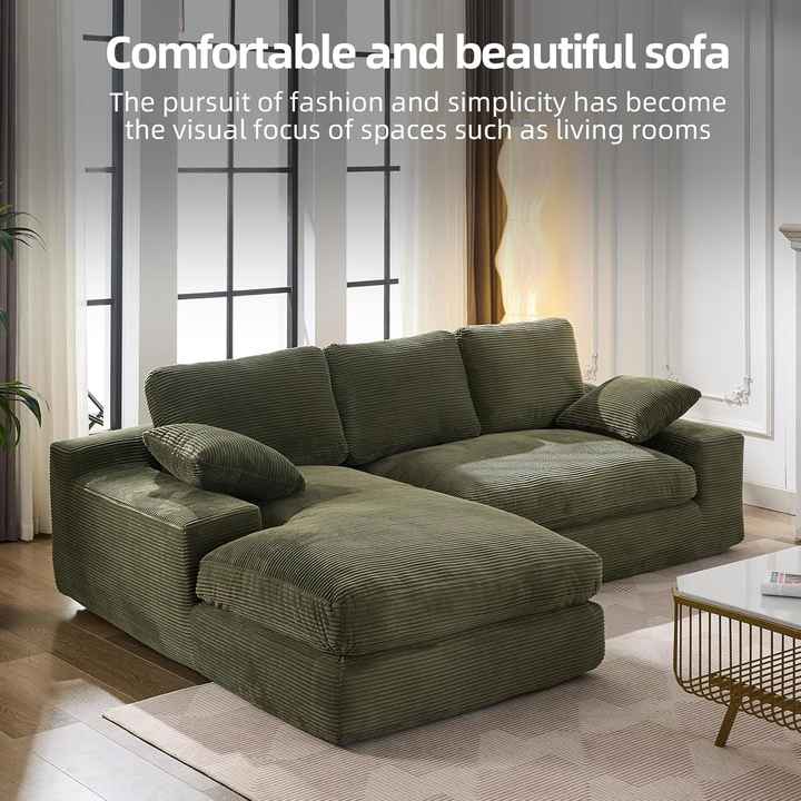 Sofá modular en forma de L de 98" para sala de estar