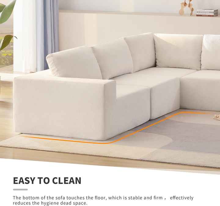 Sofá modular esquinero minimalista comprimido