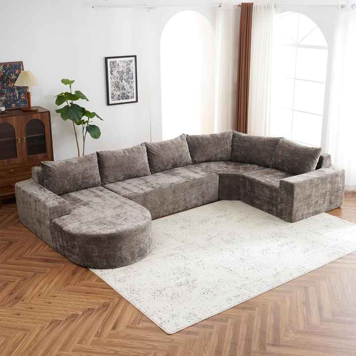 Sofá modular de compresión en forma de U de 141.7 pulgadas