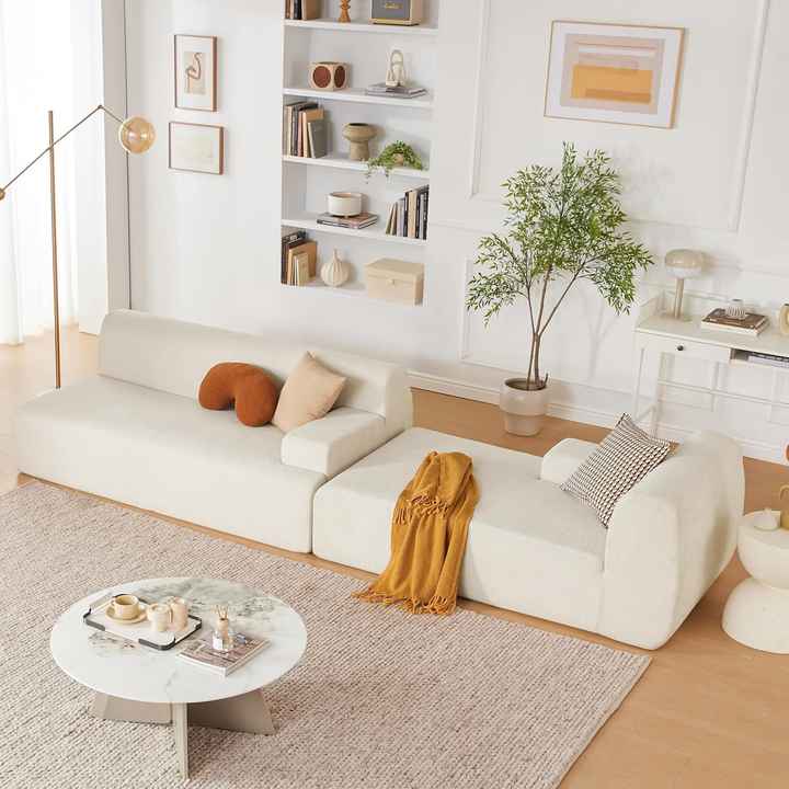 Sofá seccional esquinero en forma de L de 107" para sala de estar