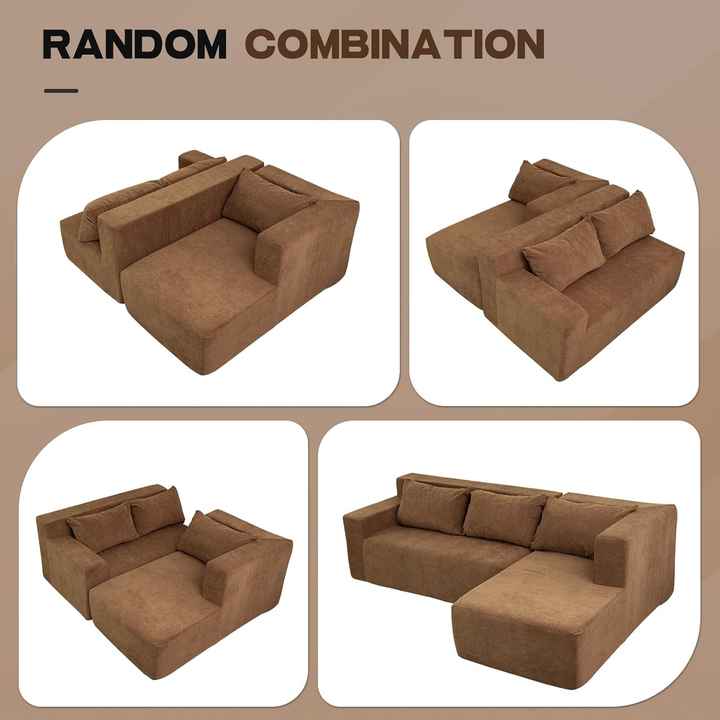 Conjunto de sofá seccional modular en forma de L