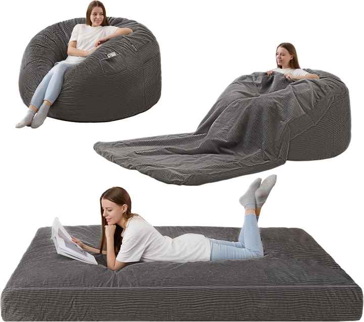 Sillón puf convertible de forma variable y extraíble