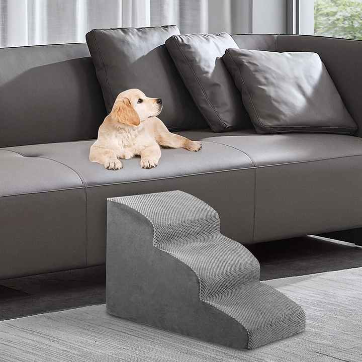Escalera de 3 escalones para mascotas con espuma 30D de alta densidad para perros y gatos