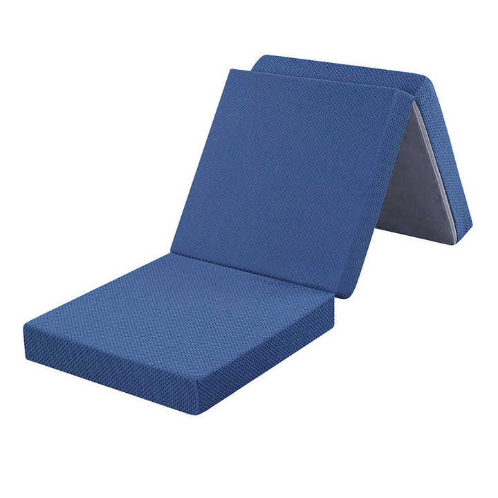 Colchón portátil de espuma viscoelástica plegable de tres piezas