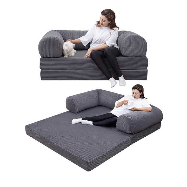 Conjunto de sofá y cama de compresión plegable multifuncional