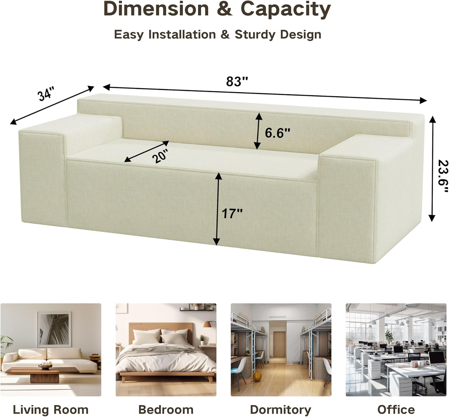 Sofá modular esquinero moderno comprimido