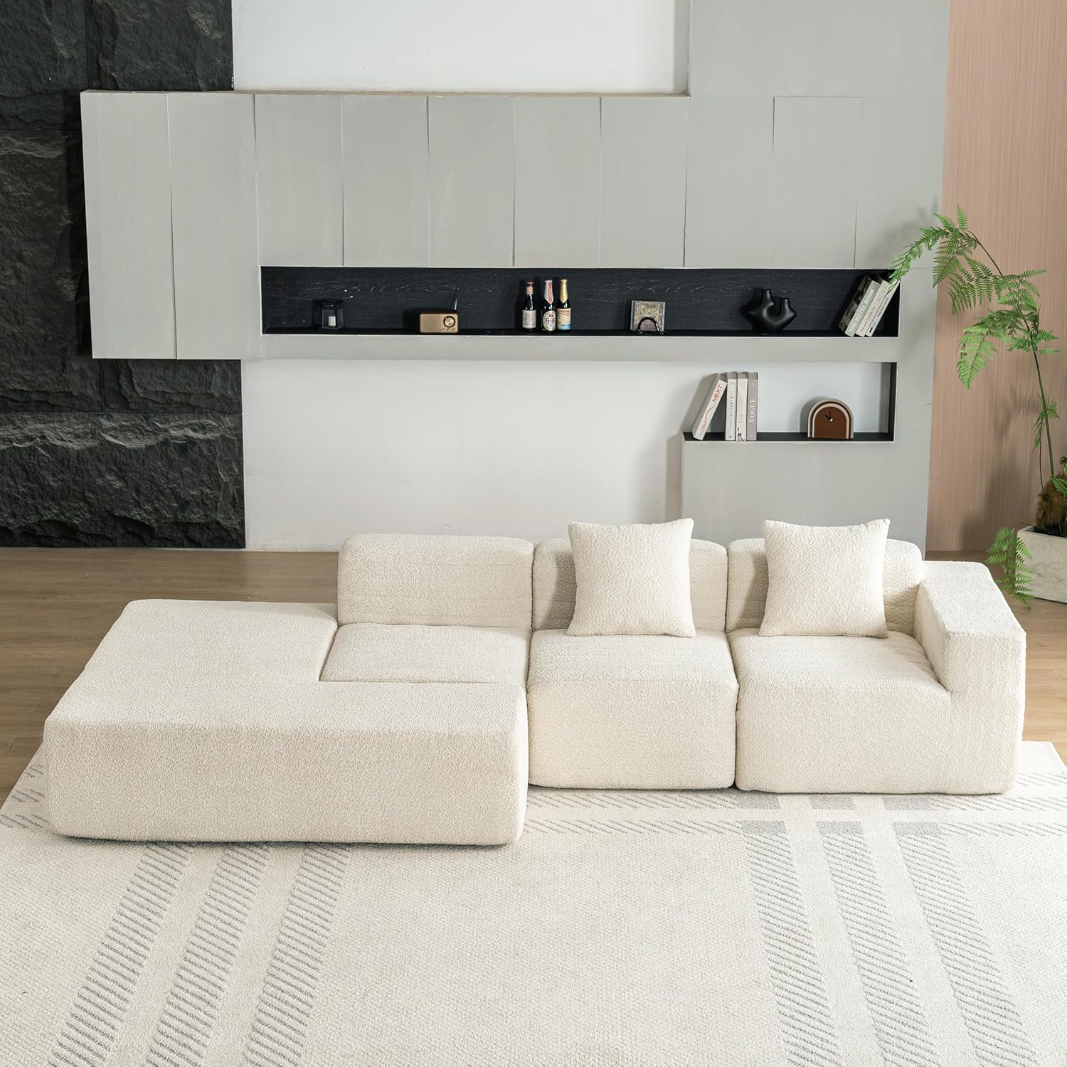 Sofá modular seccional de compresión completa para sala de estar