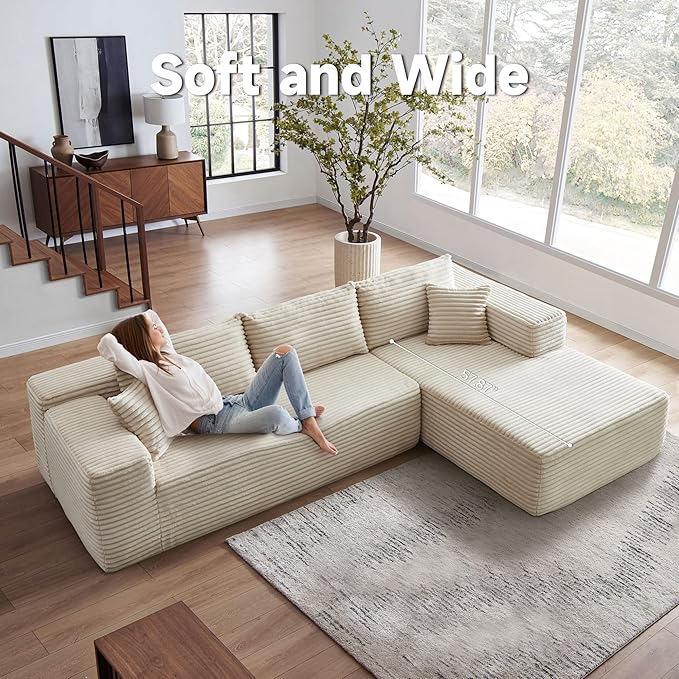 Conjunto de sofá modular en forma de L de 106"