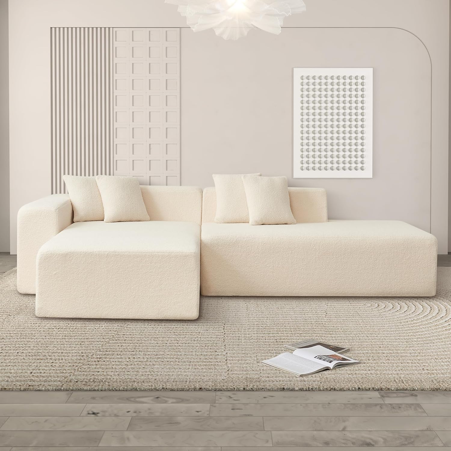 Juego de sofá seccional modular para sala de estar de 105"
