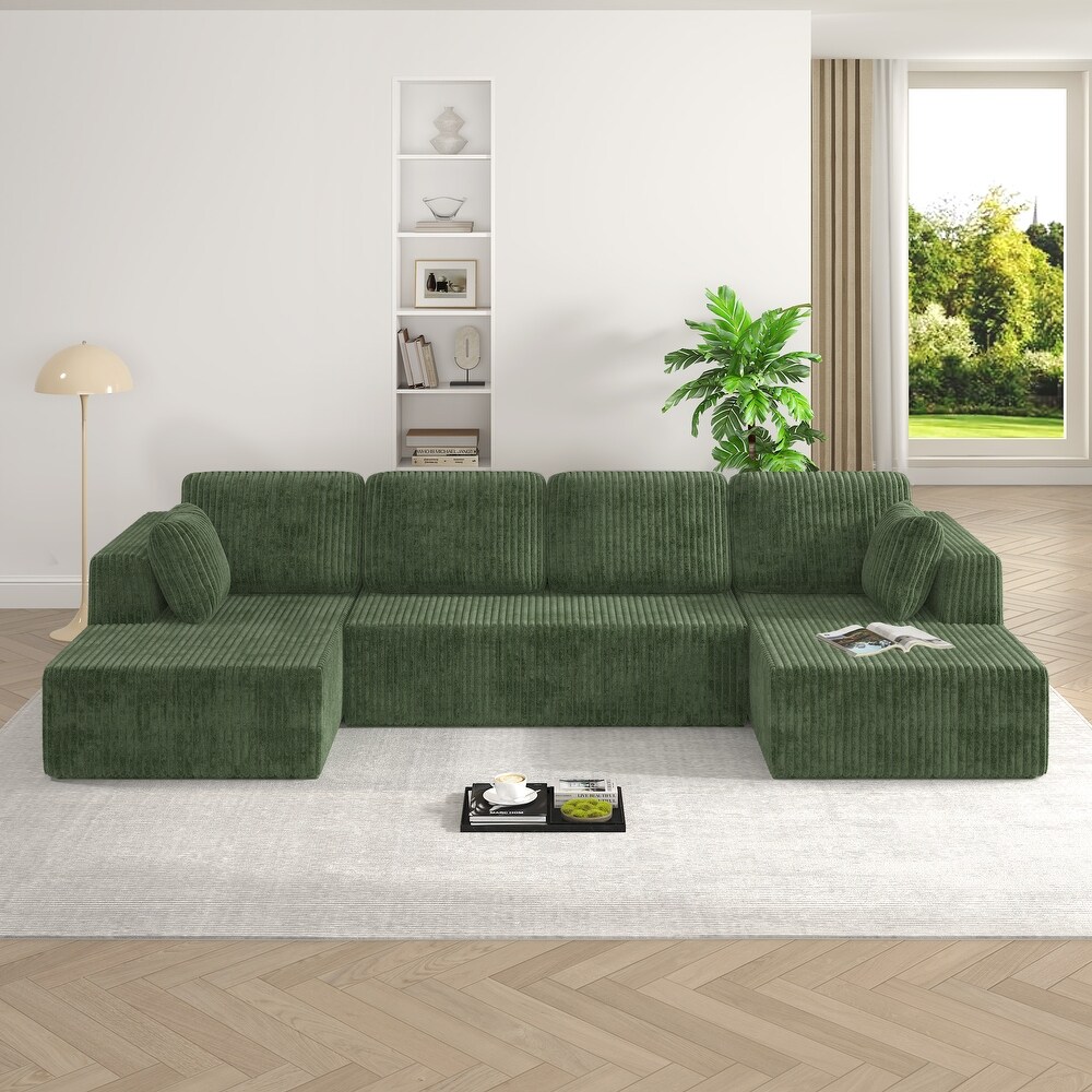 Sofá modular de compresión seccional en forma de U de 146"