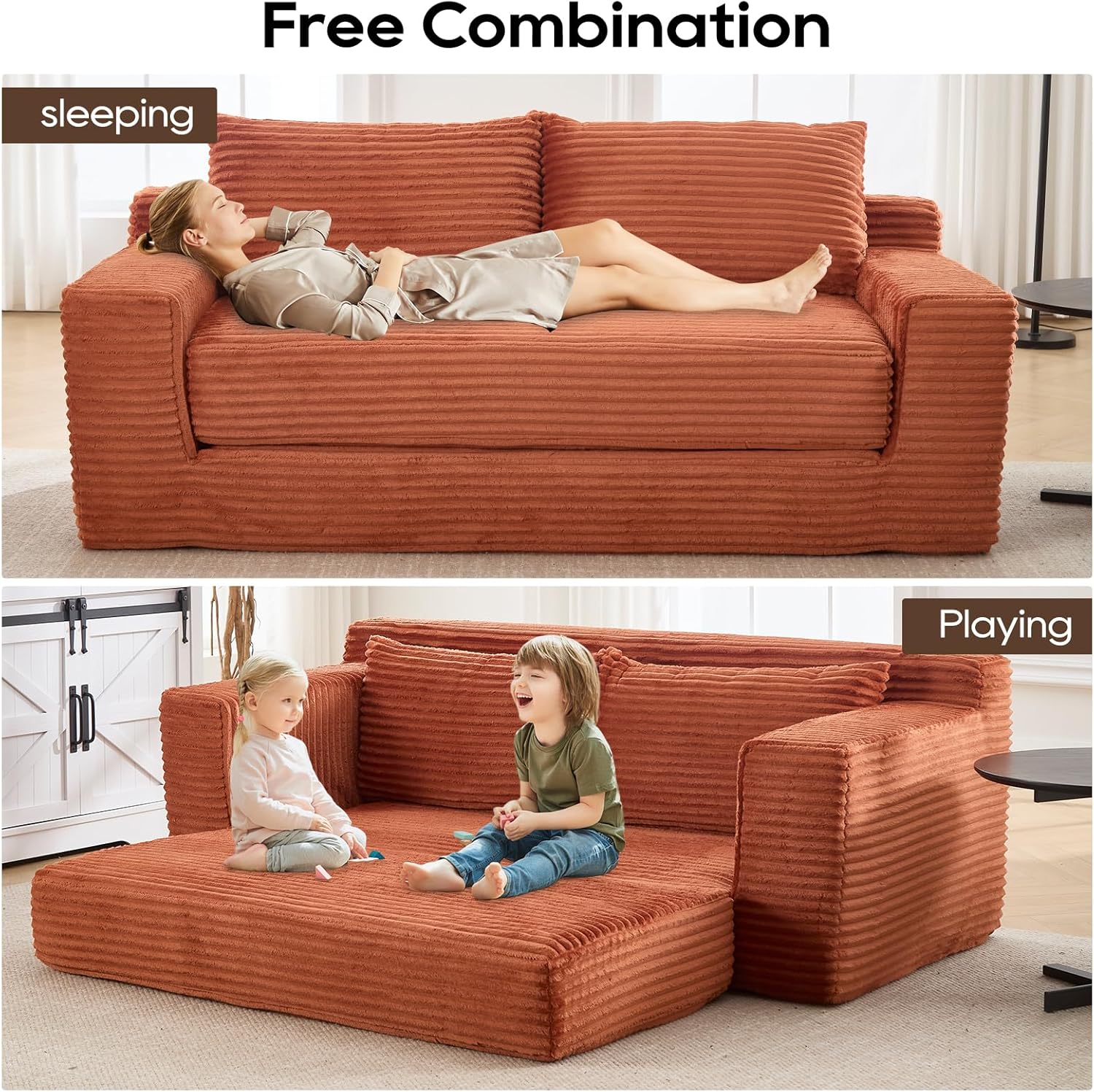 Sofá de compresión Loveseat de 70 cm con cómodo asiento profundo para sala de estar y apartamento