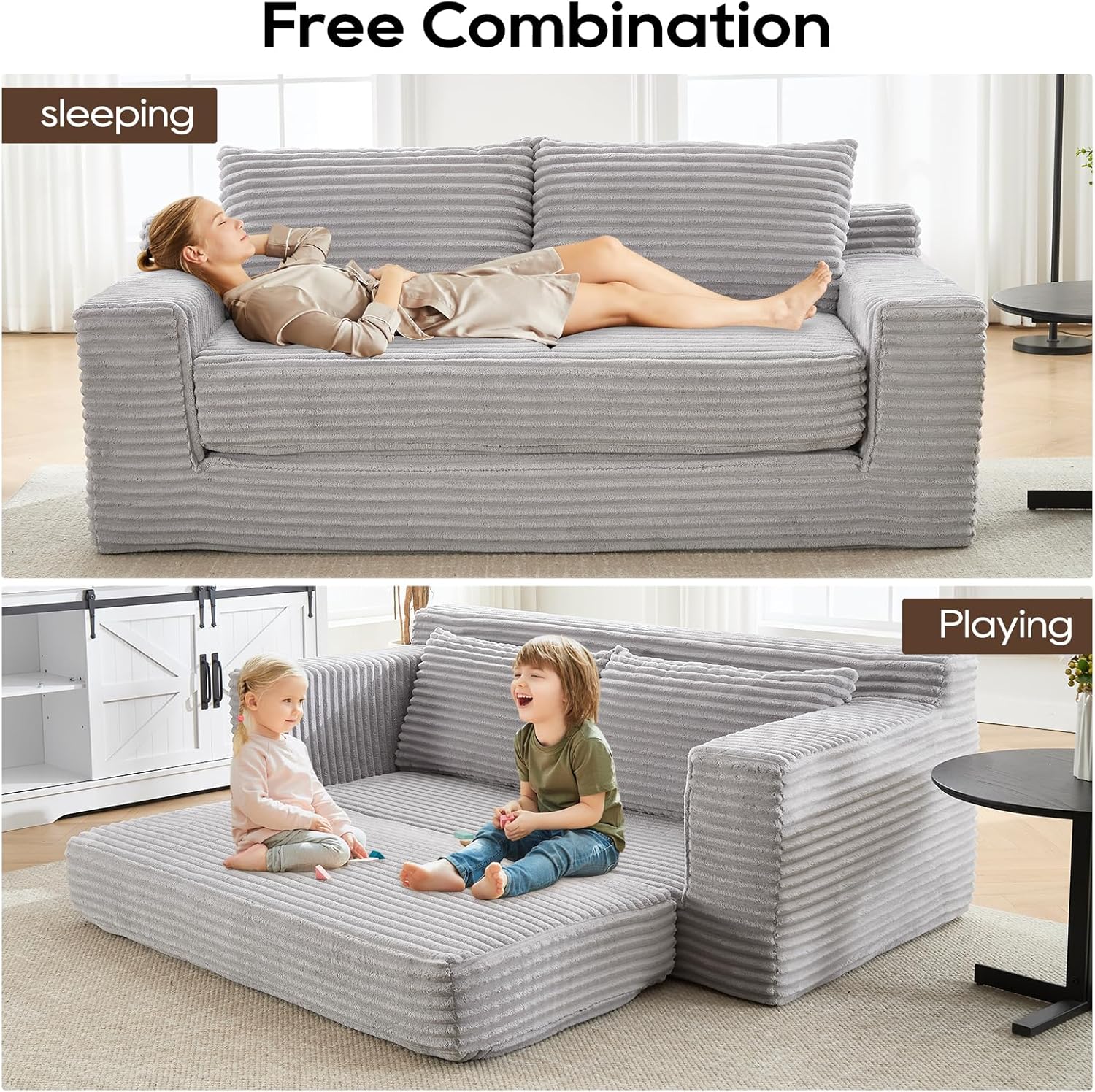 Sofá de compresión Loveseat de 70 cm con cómodo asiento profundo para sala de estar y apartamento