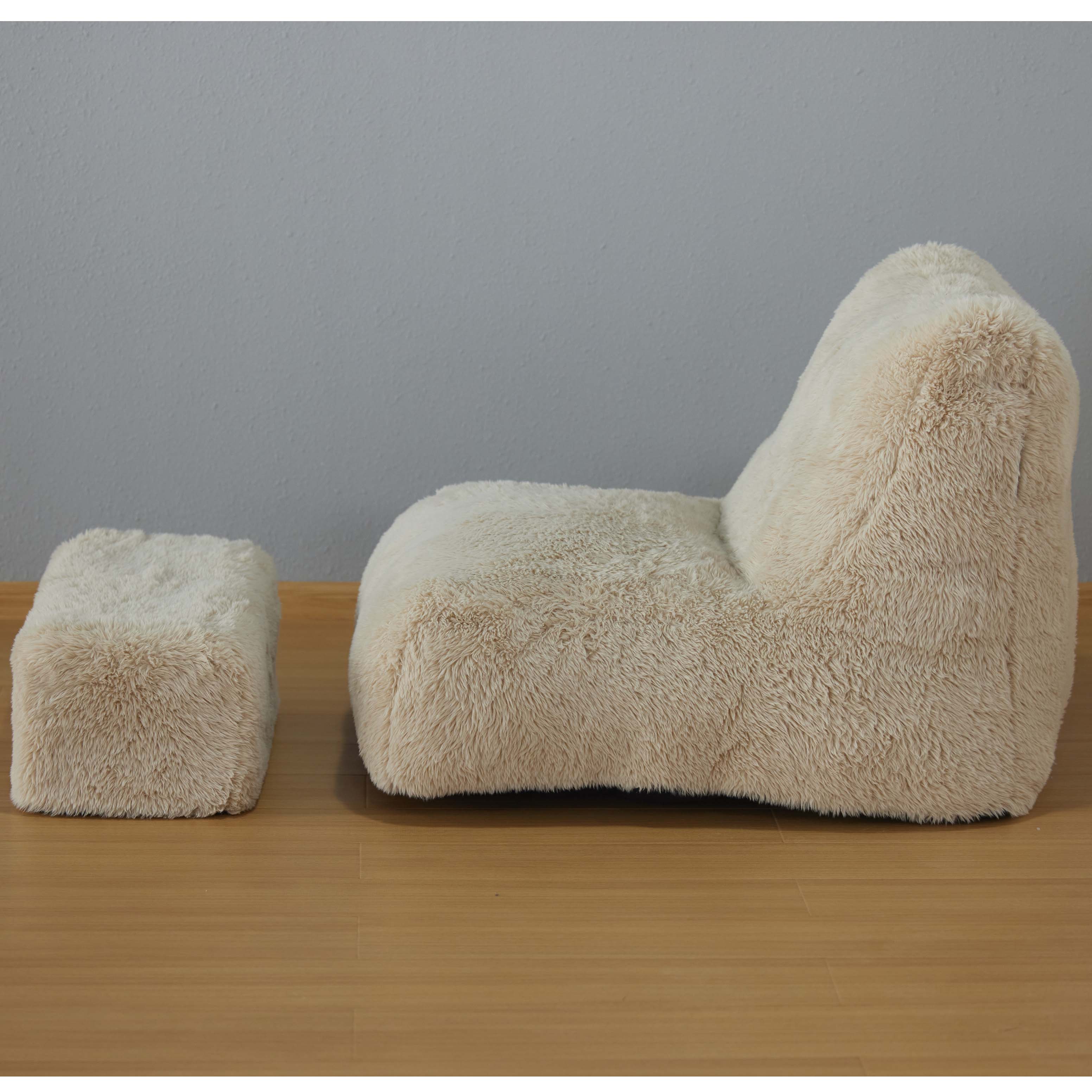 Sillones puff de espuma comprimida Muebles para el hogar Sofá cama tumbona con reposapiés
