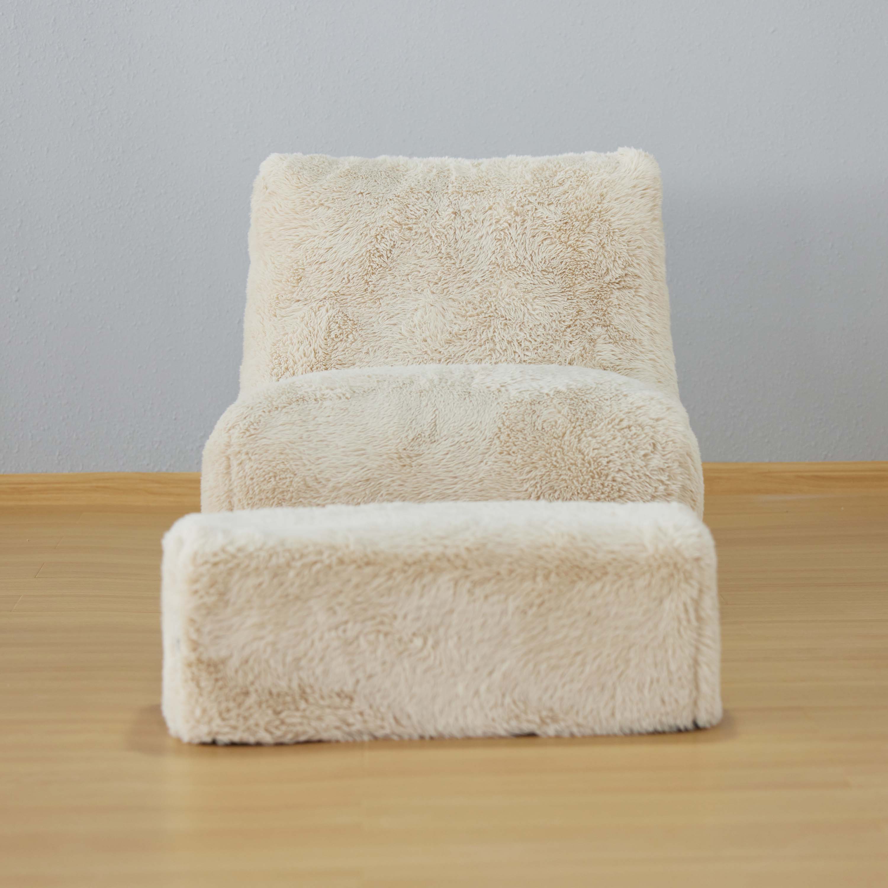 Sillones puff de espuma comprimida Muebles para el hogar Sofá cama tumbona con reposapiés