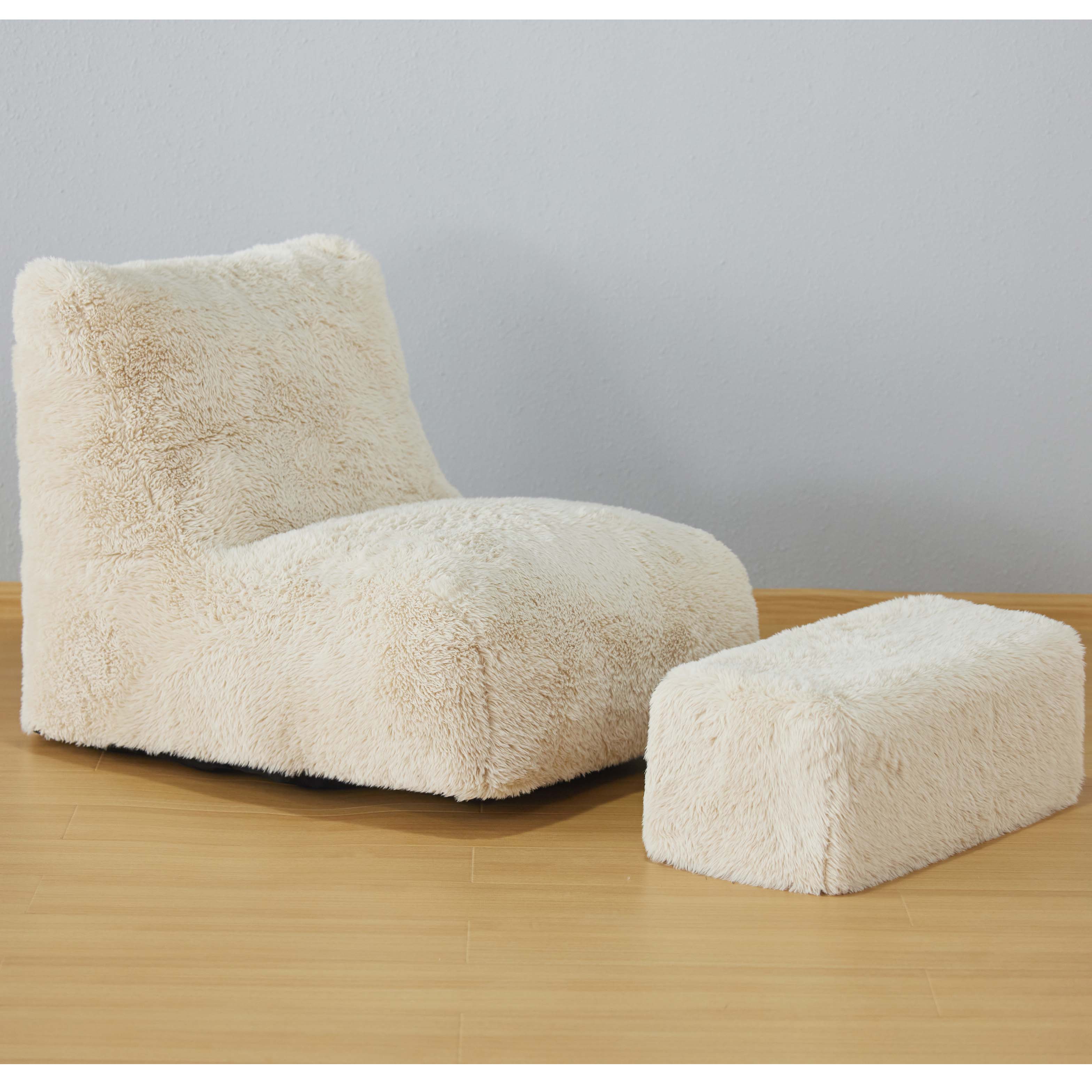 Sillones puff de espuma comprimida Muebles para el hogar Sofá cama tumbona con reposapiés