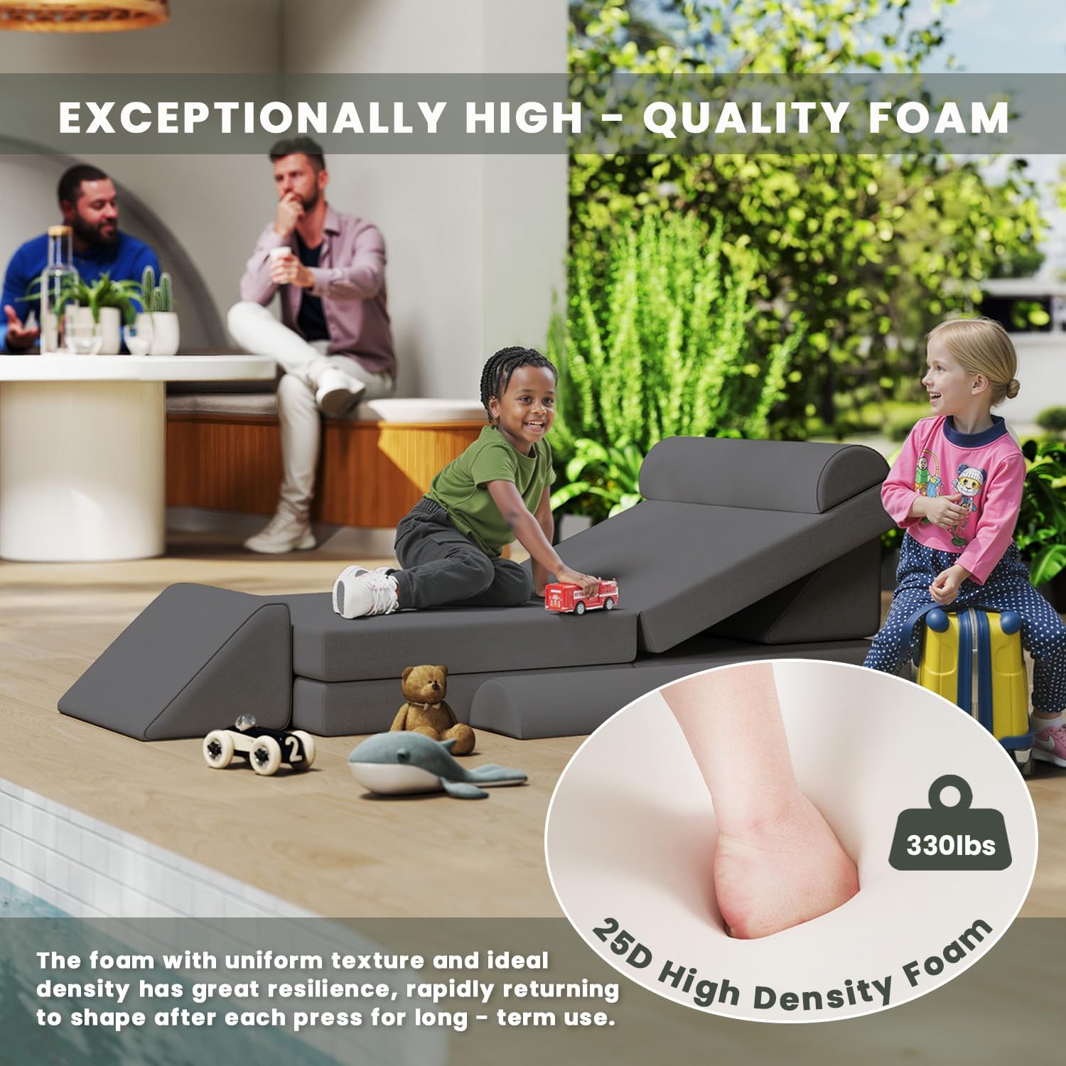 Sofá modular seccional para niños, impermeable, para exteriores