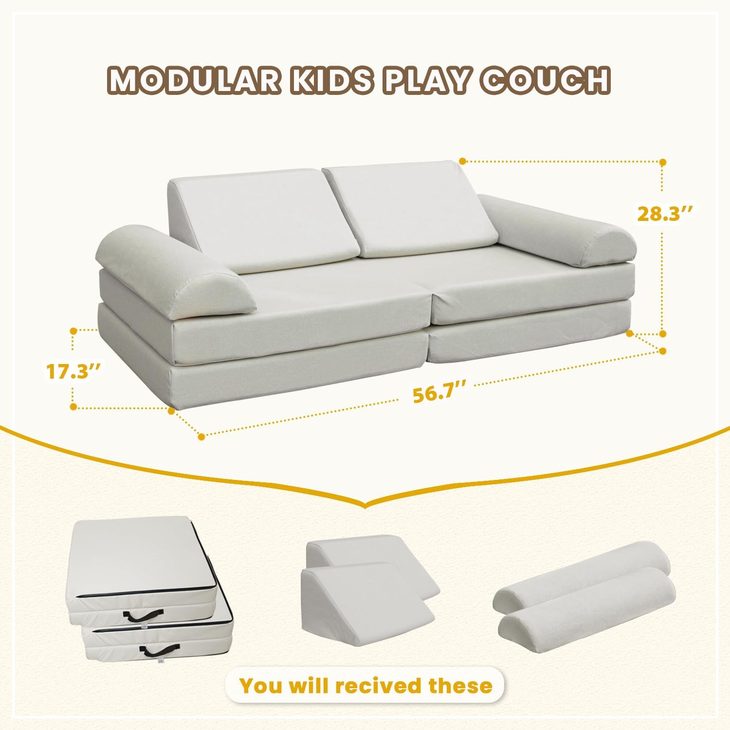 Sofá modular seccional para niños, impermeable, para exteriores