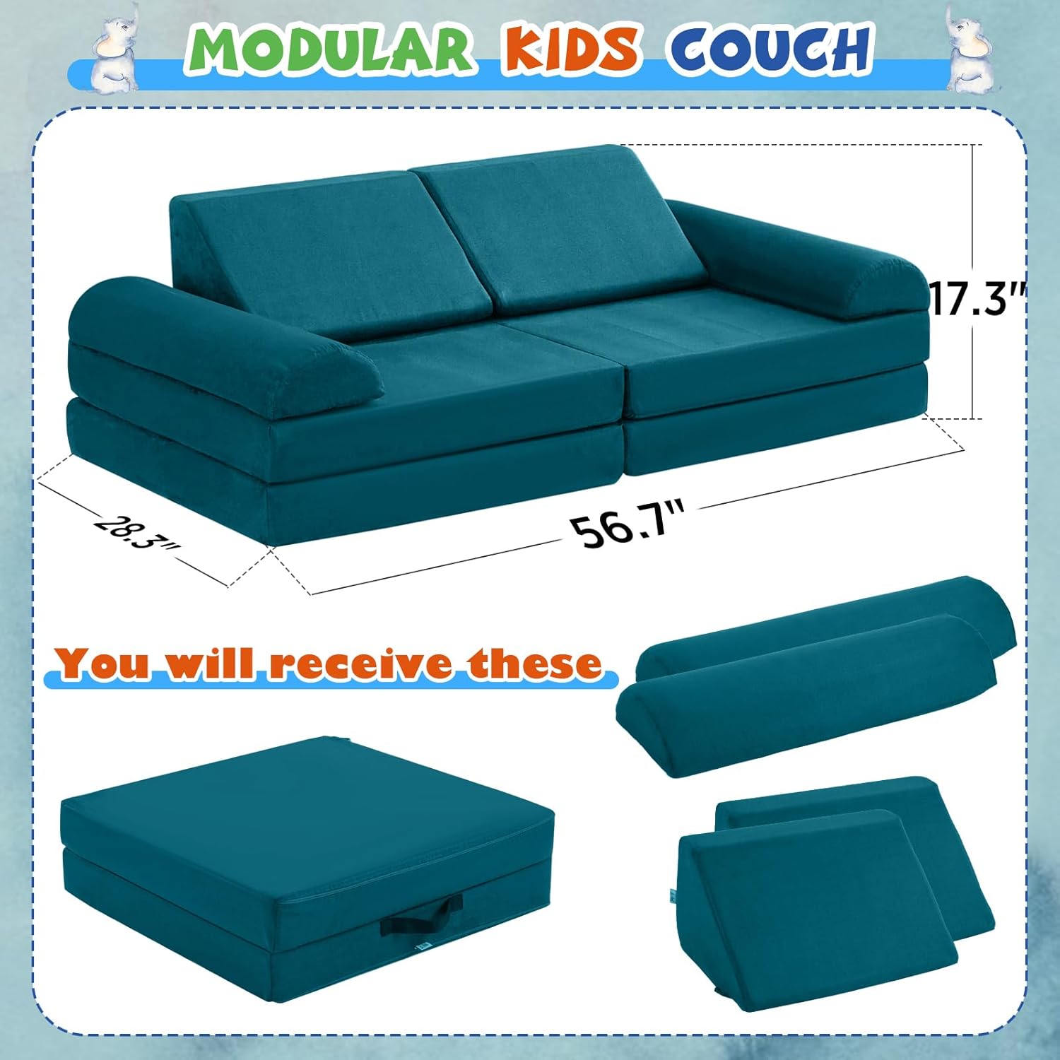 Kit para construir un sofá y un fuerte para la sala de juegos de los niños pequeños